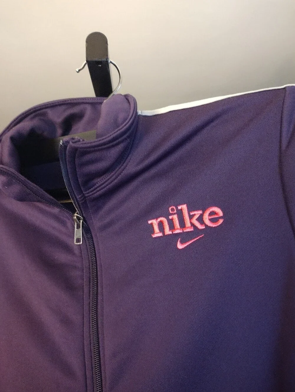 Vintage Nike Purple Jacket with Pink Logo Large